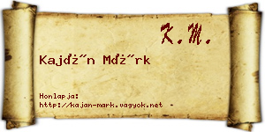 Kaján Márk névjegykártya