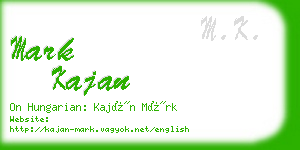 mark kajan business card